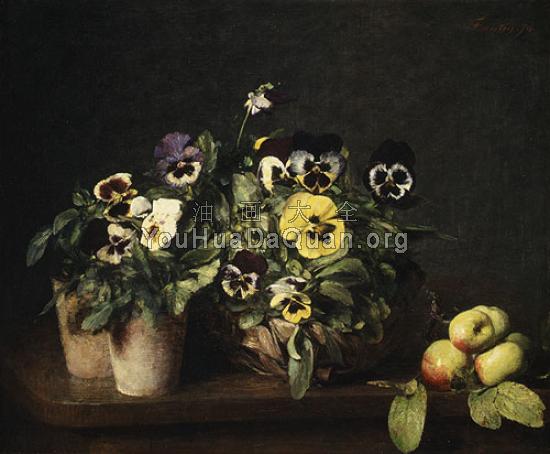 Still Life With Pansies - 亨利·方丹·拉图尔